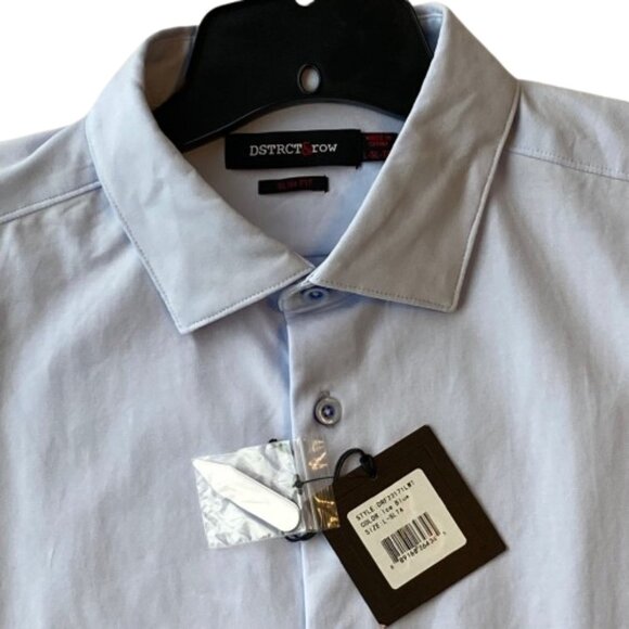 DSTRCT & Row Slim Fit Dress Shirt Men's Large L Ice Blue Stitch Fix NWT - Picture 5 of 7